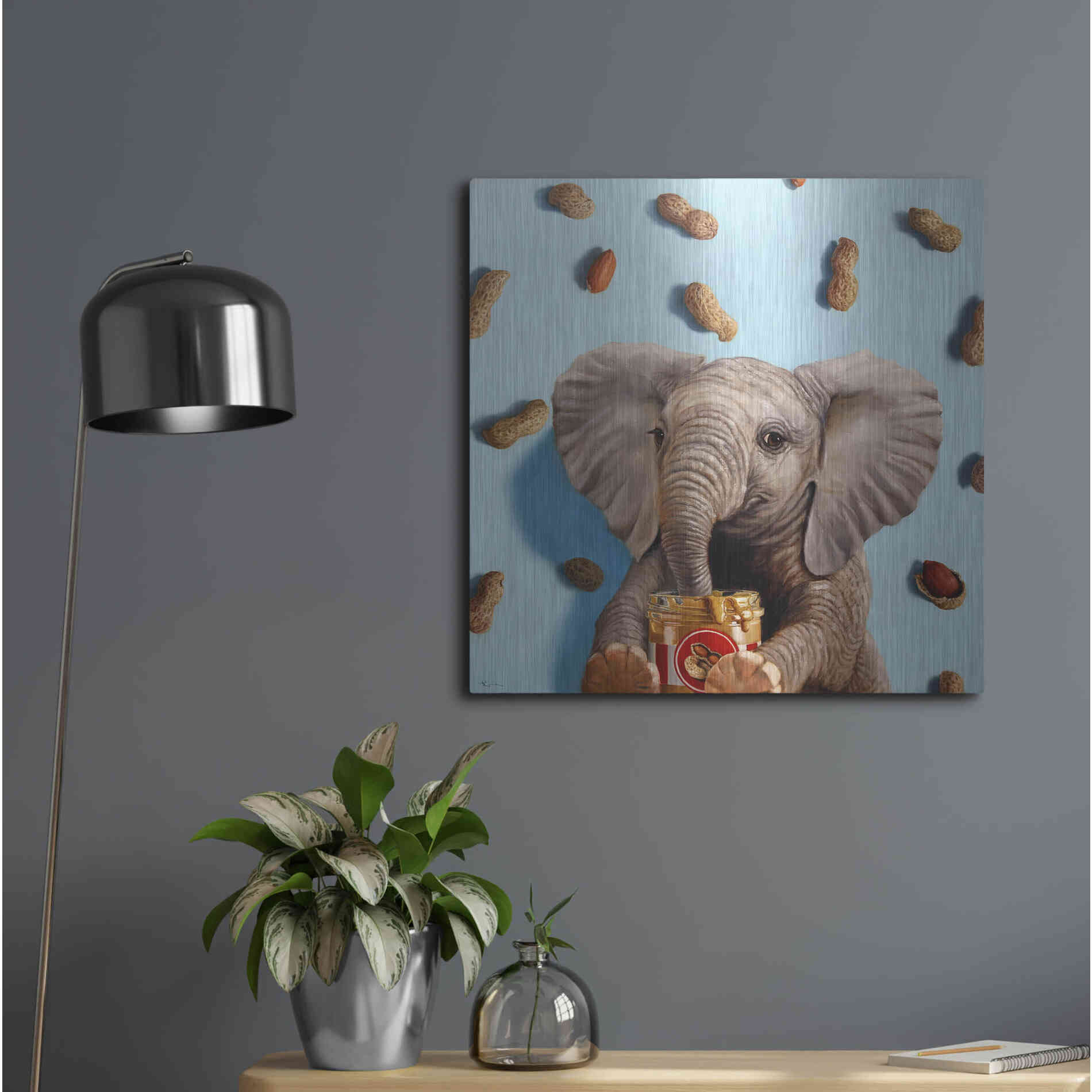 Luxe Metal Art 'Feeling Nutty' by Lucia Heffernan, Metal Wall Art,24x24