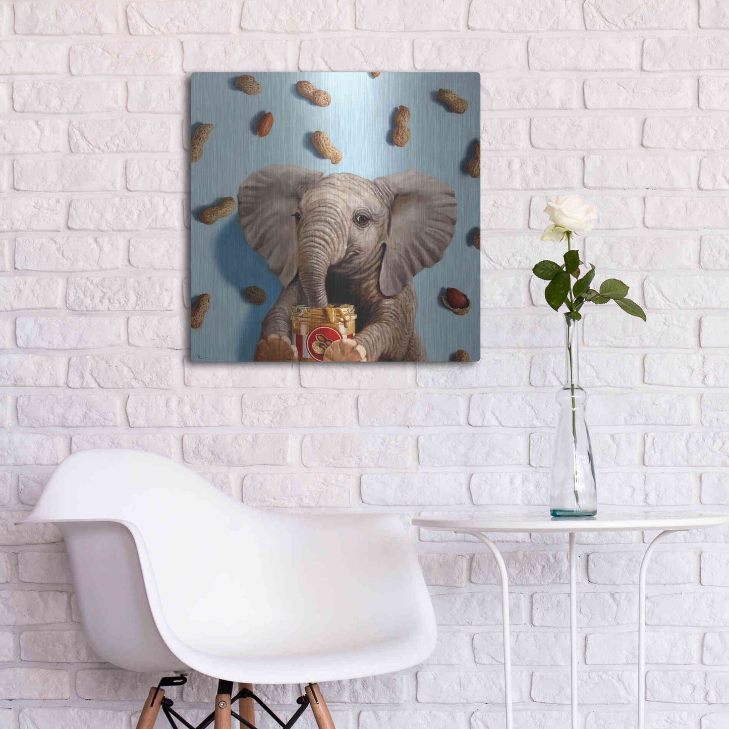 Luxe Metal Art 'Feeling Nutty' by Lucia Heffernan, Metal Wall Art,24x24