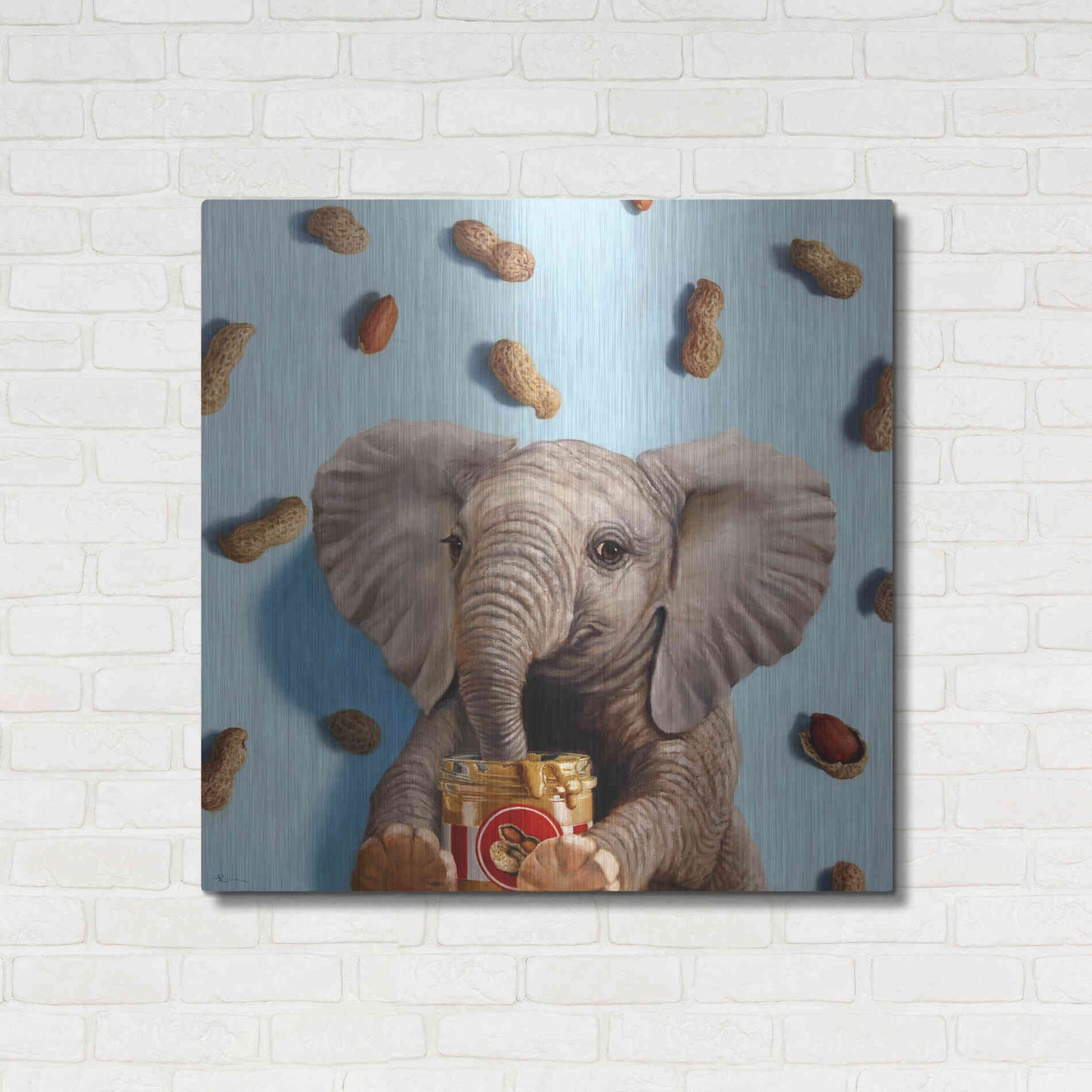 Luxe Metal Art 'Feeling Nutty' by Lucia Heffernan, Metal Wall Art,36x36