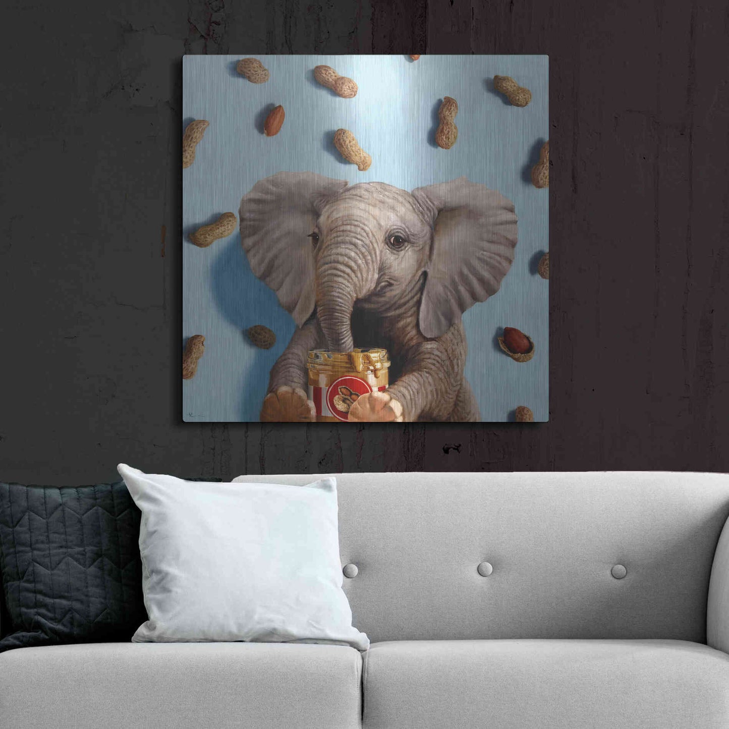 Luxe Metal Art 'Feeling Nutty' by Lucia Heffernan, Metal Wall Art,36x36