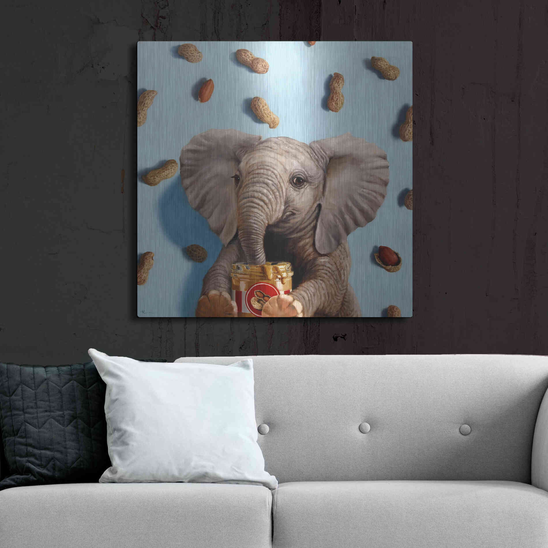 Luxe Metal Art 'Feeling Nutty' by Lucia Heffernan, Metal Wall Art,36x36