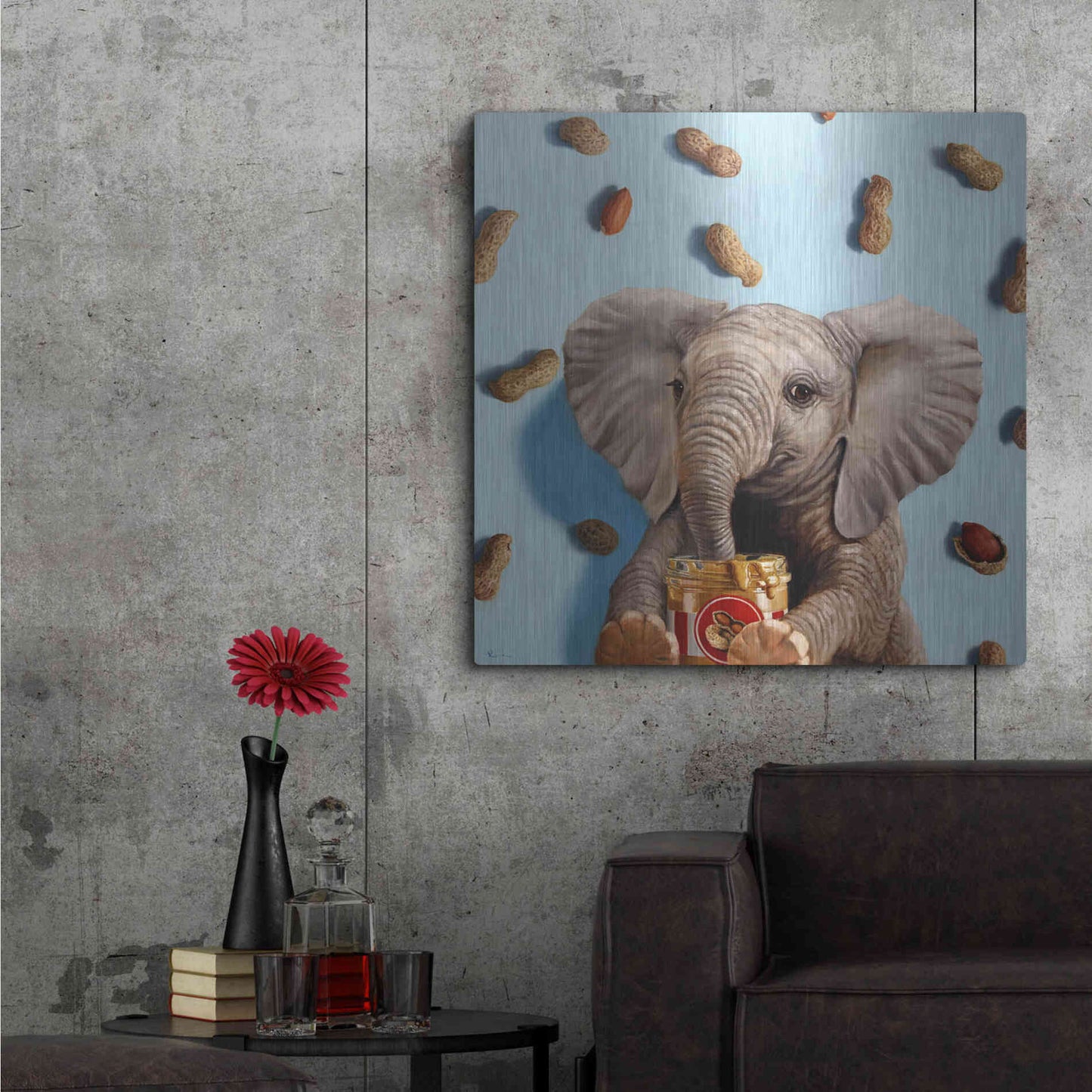 Luxe Metal Art 'Feeling Nutty' by Lucia Heffernan, Metal Wall Art,36x36