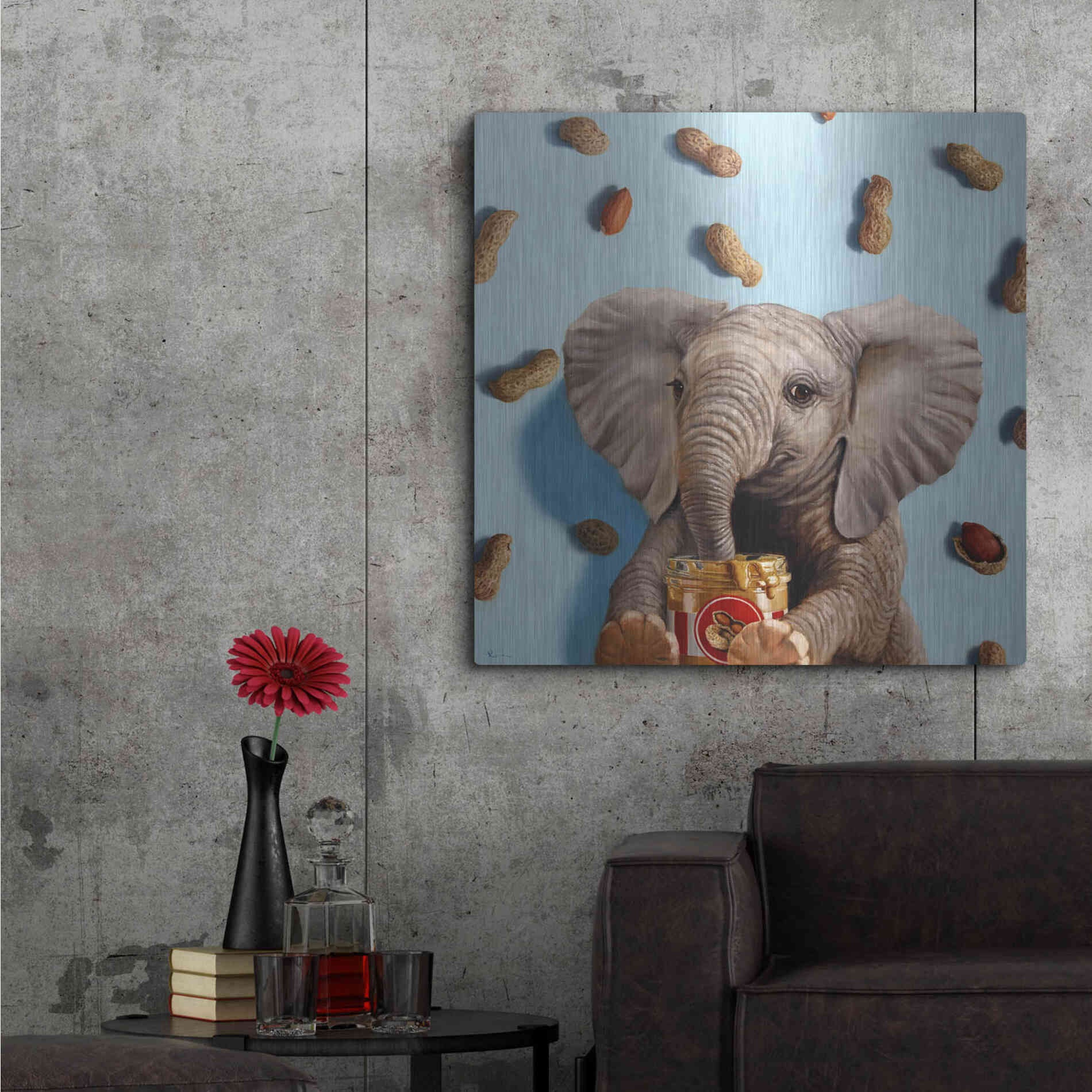 Luxe Metal Art 'Feeling Nutty' by Lucia Heffernan, Metal Wall Art,36x36