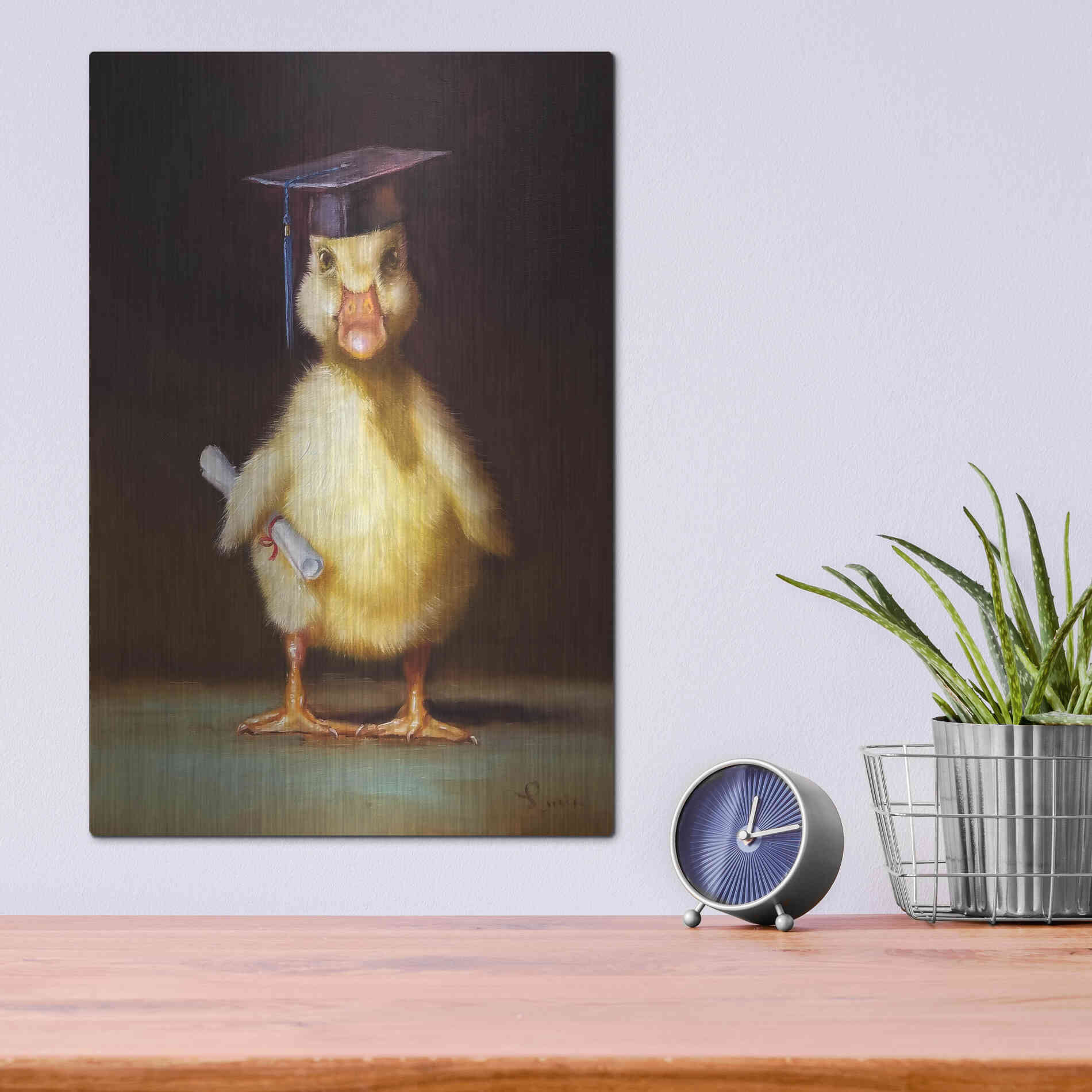 Luxe Metal Art 'The Graduate' by Lucia Heffernan, Metal Wall Art,12x16