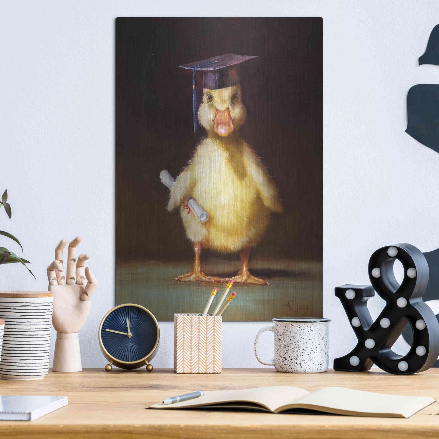 Luxe Metal Art 'The Graduate' by Lucia Heffernan, Metal Wall Art,12x16