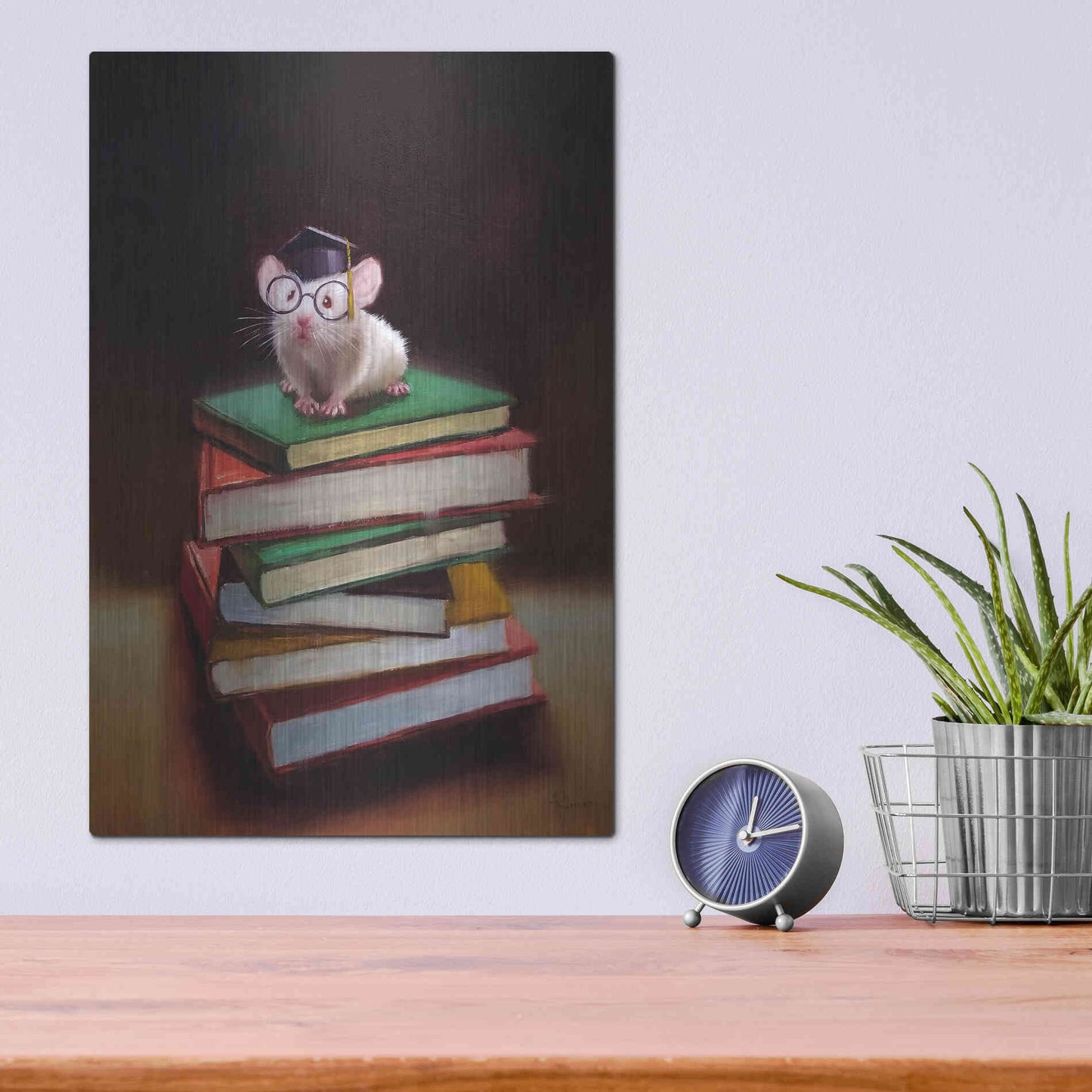 Luxe Metal Art 'The Valedictorian' by Lucia Heffernan, Metal Wall Art,12x16