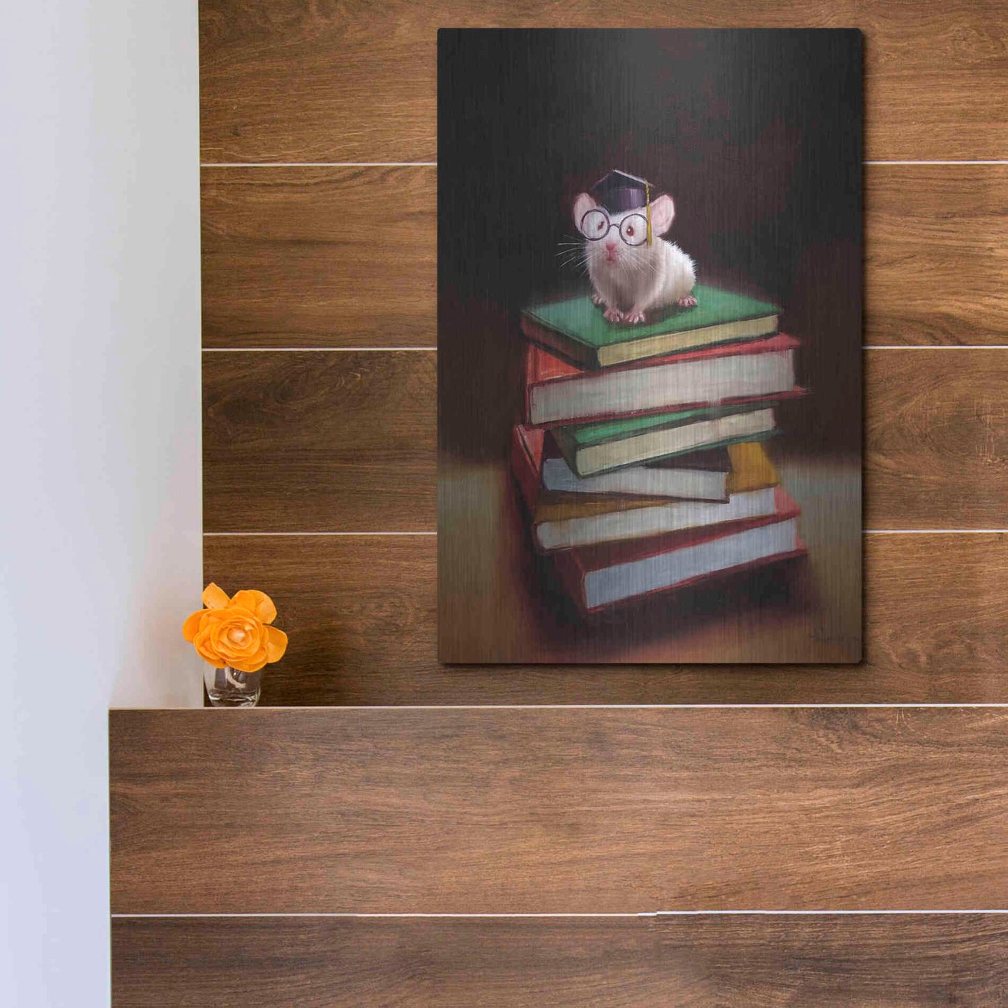 Luxe Metal Art 'The Valedictorian' by Lucia Heffernan, Metal Wall Art,12x16