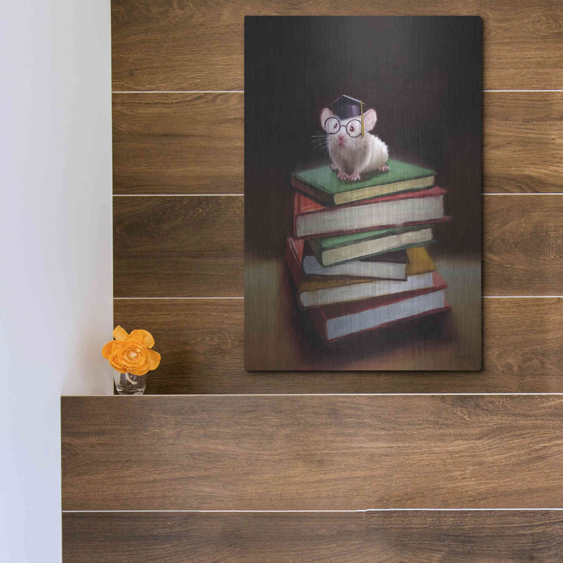 Luxe Metal Art 'The Valedictorian' by Lucia Heffernan, Metal Wall Art,12x16