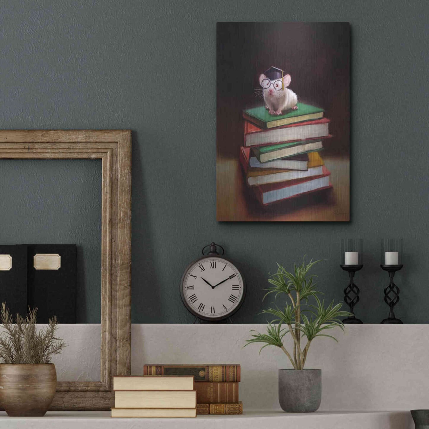 Luxe Metal Art 'The Valedictorian' by Lucia Heffernan, Metal Wall Art,12x16