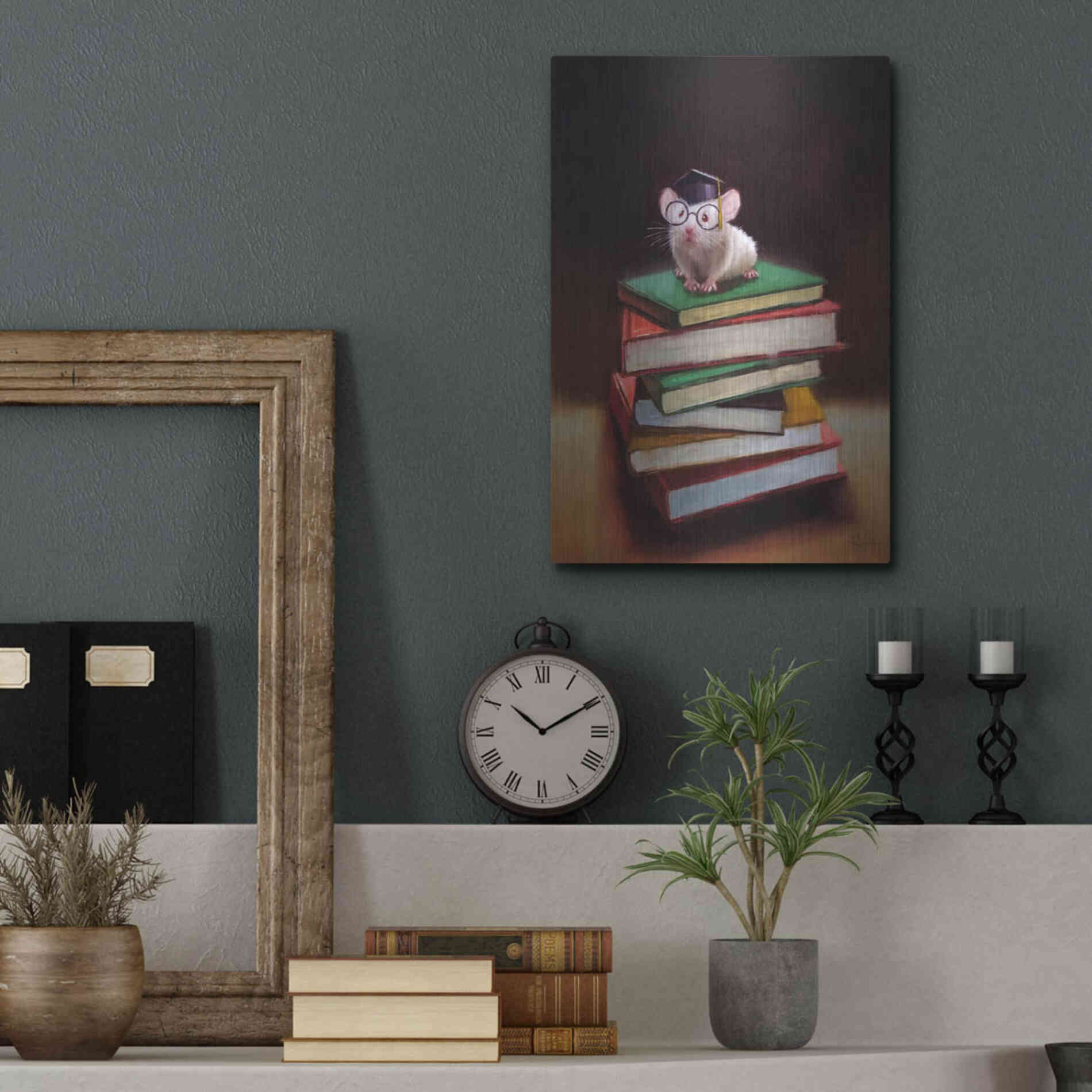 Luxe Metal Art 'The Valedictorian' by Lucia Heffernan, Metal Wall Art,12x16