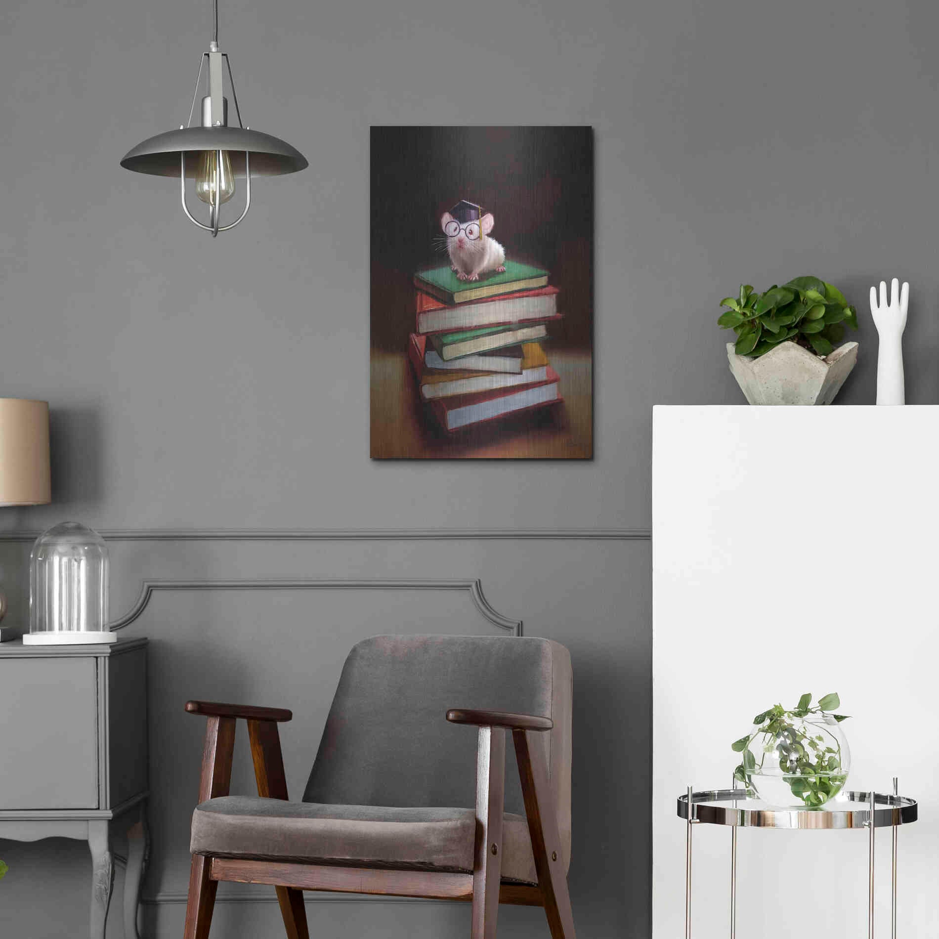 Luxe Metal Art 'The Valedictorian' by Lucia Heffernan, Metal Wall Art,16x24