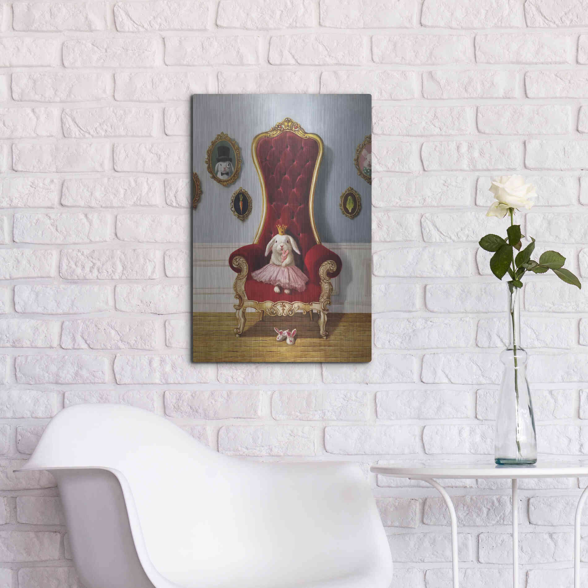 Luxe Metal Art 'Little Princess' by Lucia Heffernan, Metal Wall Art,16x24