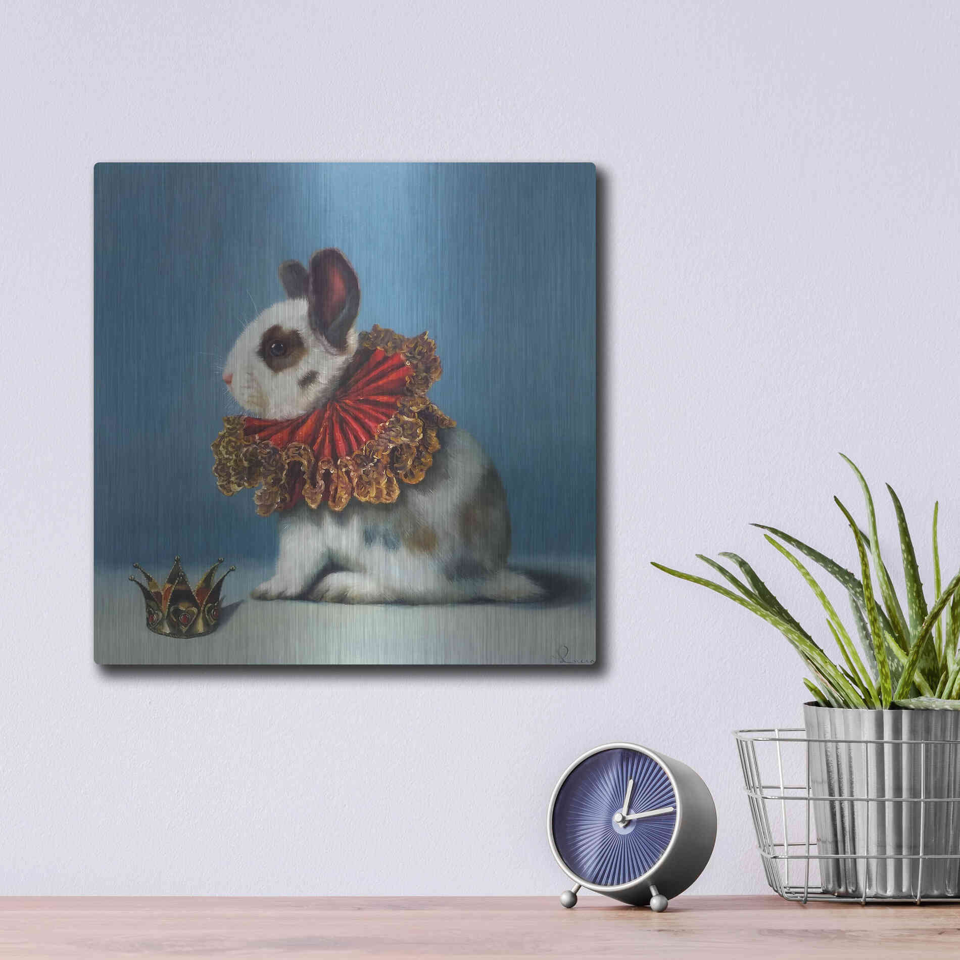 Luxe Metal Art 'Queen of Hearts' by Lucia Heffernan, Metal Wall Art,12x12