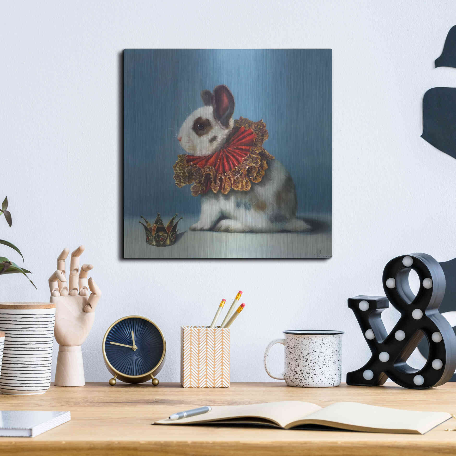 Luxe Metal Art 'Queen of Hearts' by Lucia Heffernan, Metal Wall Art,12x12