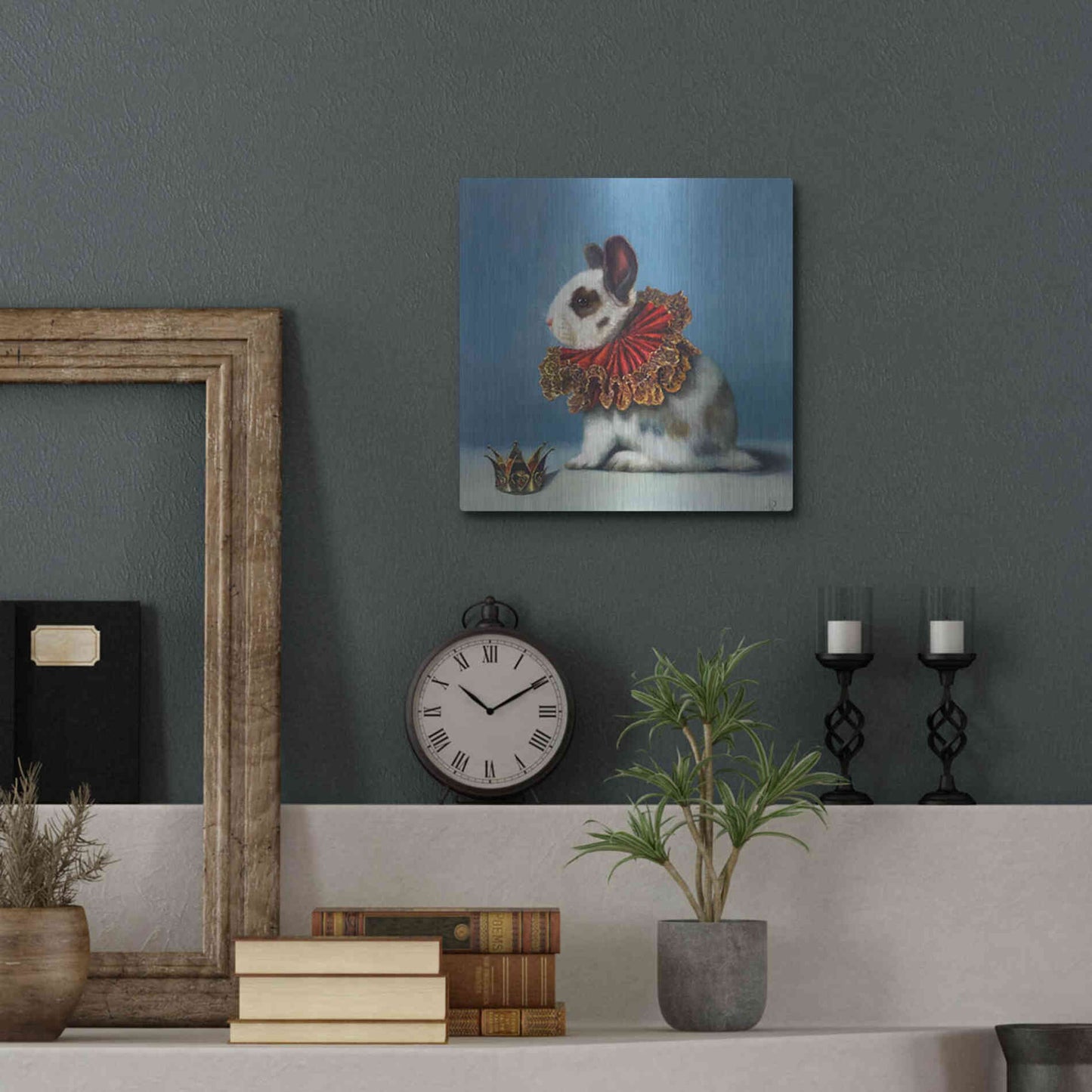 Luxe Metal Art 'Queen of Hearts' by Lucia Heffernan, Metal Wall Art,12x12