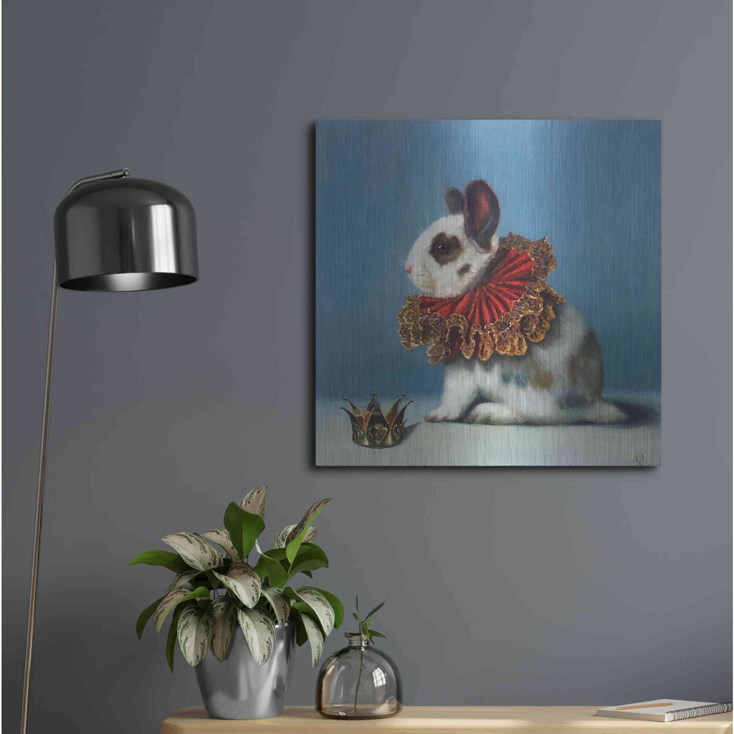 Luxe Metal Art 'Queen of Hearts' by Lucia Heffernan, Metal Wall Art,24x24