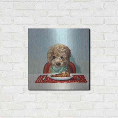 Luxe Metal Art 'Puppy Chow' by Lucia Heffernan, Metal Wall Art,24x24