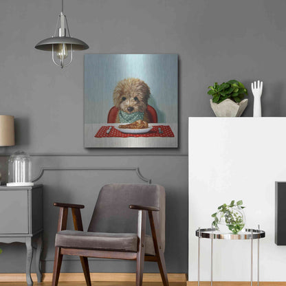 Luxe Metal Art 'Puppy Chow' by Lucia Heffernan, Metal Wall Art,24x24