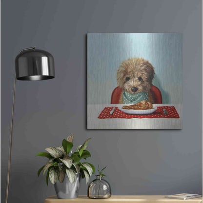 Luxe Metal Art 'Puppy Chow' by Lucia Heffernan, Metal Wall Art,24x24