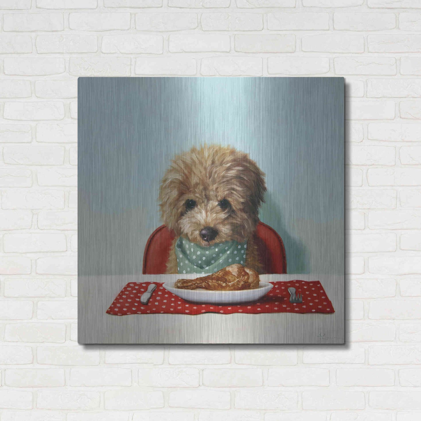 Luxe Metal Art 'Puppy Chow' by Lucia Heffernan, Metal Wall Art,36x36