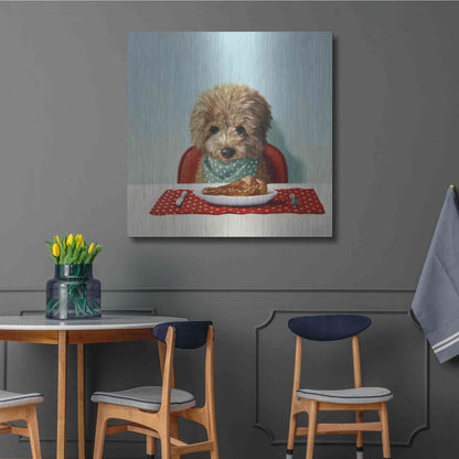 Luxe Metal Art 'Puppy Chow' by Lucia Heffernan, Metal Wall Art,36x36