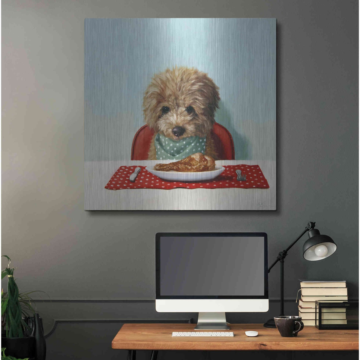 Luxe Metal Art 'Puppy Chow' by Lucia Heffernan, Metal Wall Art,36x36