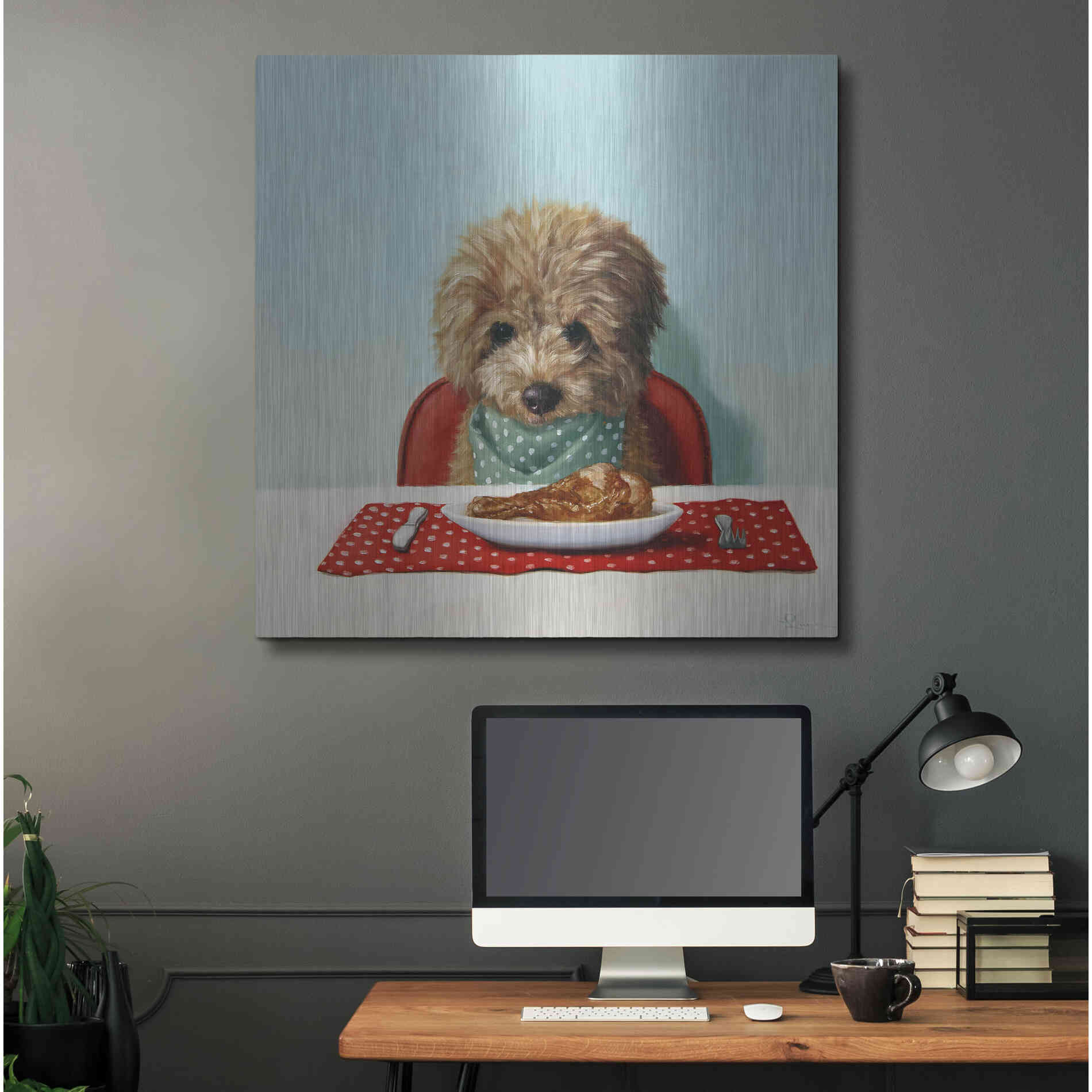 Luxe Metal Art 'Puppy Chow' by Lucia Heffernan, Metal Wall Art,36x36