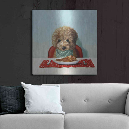 Luxe Metal Art 'Puppy Chow' by Lucia Heffernan, Metal Wall Art,36x36