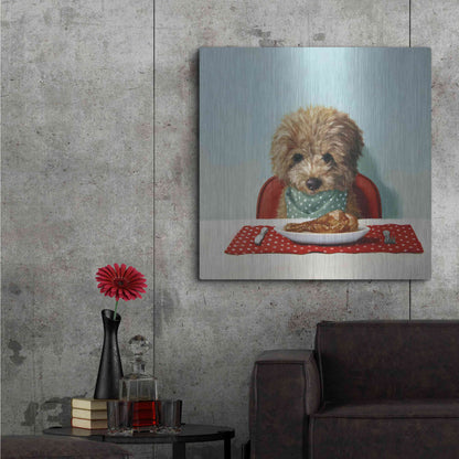 Luxe Metal Art 'Puppy Chow' by Lucia Heffernan, Metal Wall Art,36x36