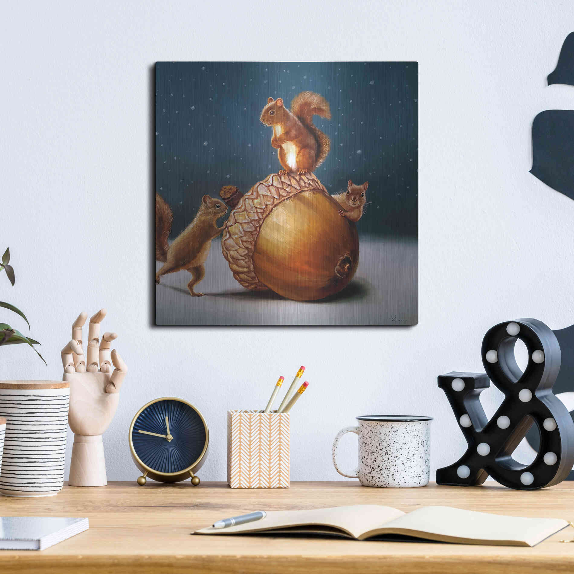 Luxe Metal Art 'The Big Find' by Lucia Heffernan, Metal Wall Art,12x12