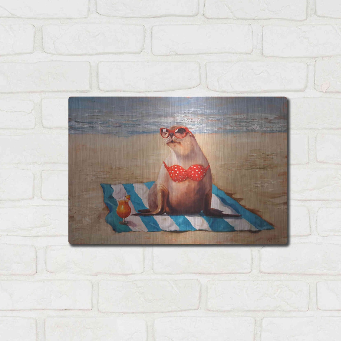 Luxe Metal Art 'Beached' by Lucia Heffernan, Metal Wall Art,16x12