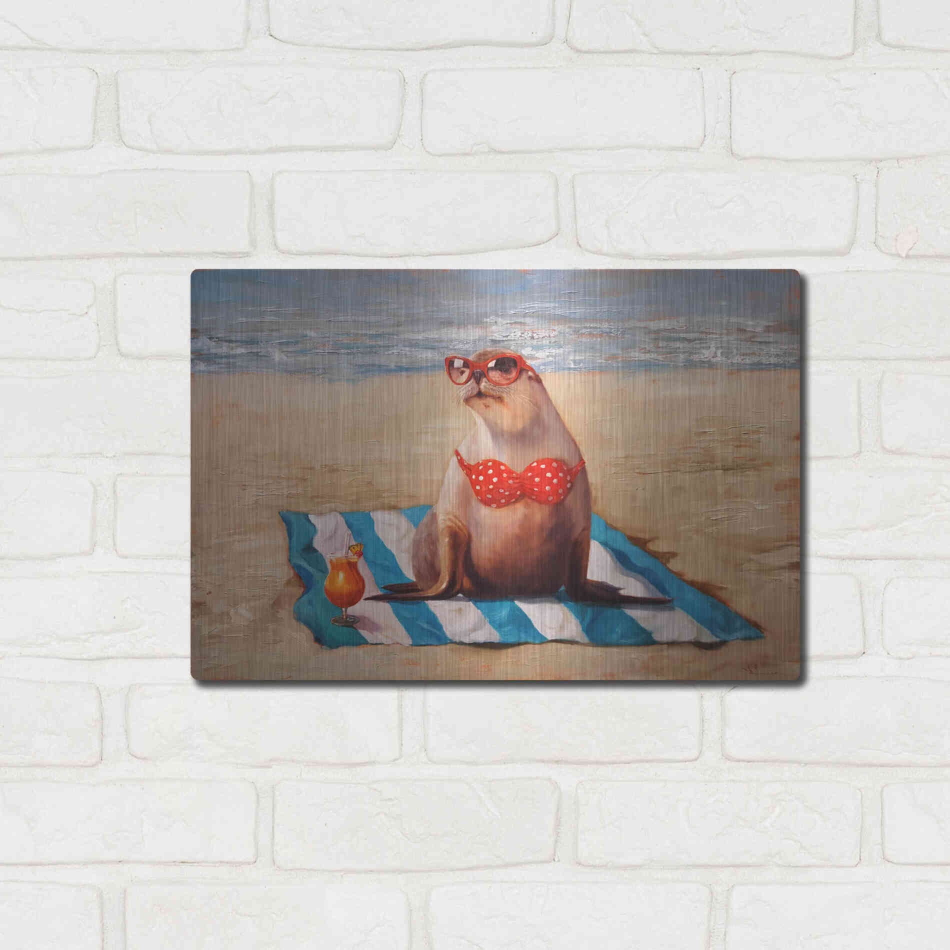 Luxe Metal Art 'Beached' by Lucia Heffernan, Metal Wall Art,16x12