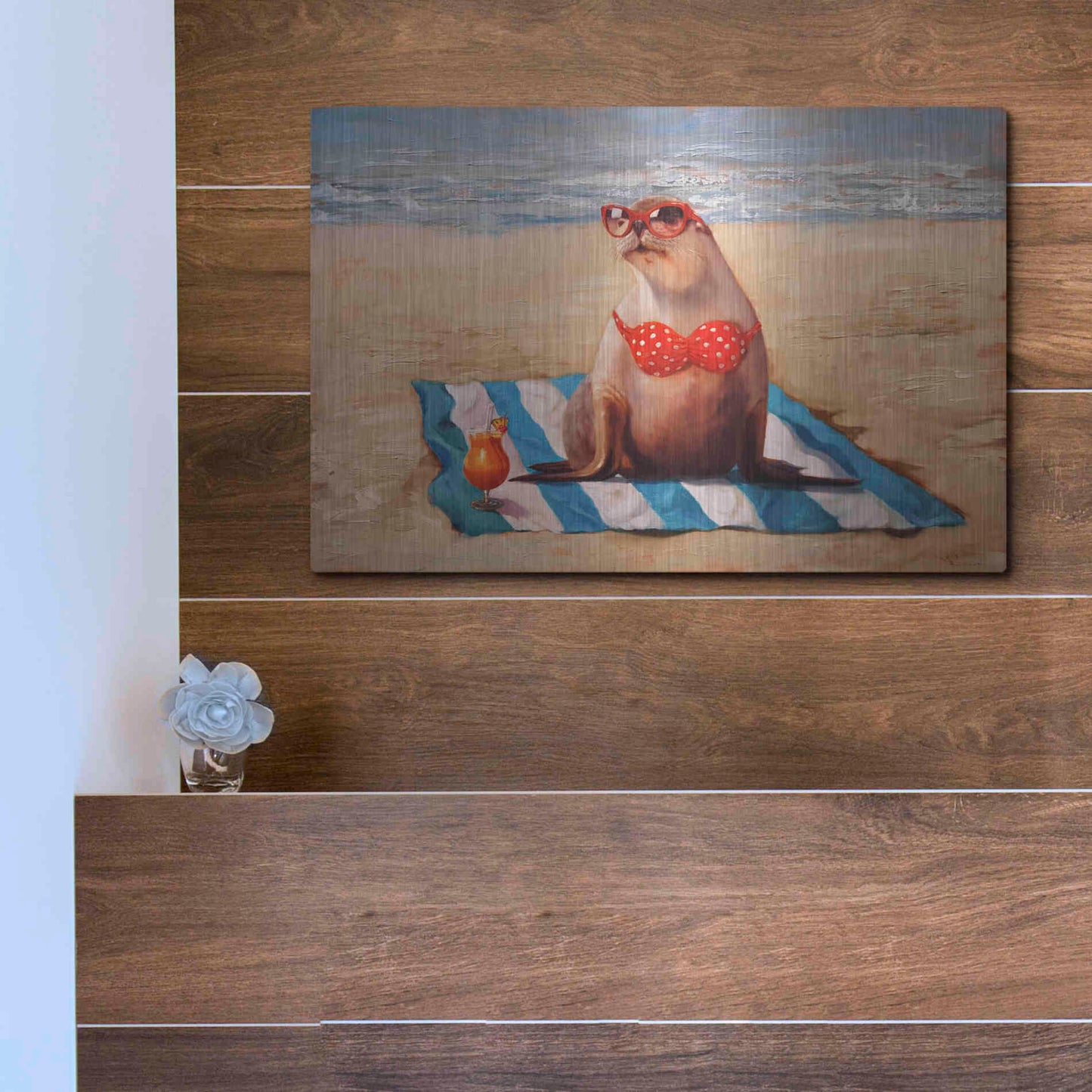 Luxe Metal Art 'Beached' by Lucia Heffernan, Metal Wall Art,16x12