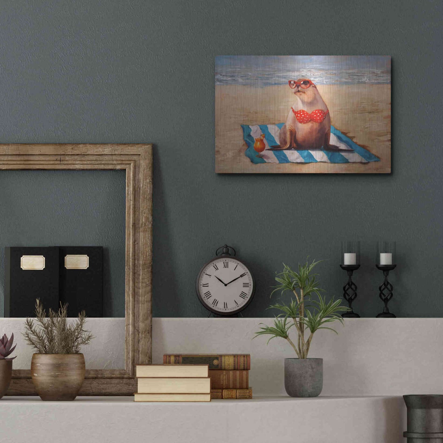 Luxe Metal Art 'Beached' by Lucia Heffernan, Metal Wall Art,16x12