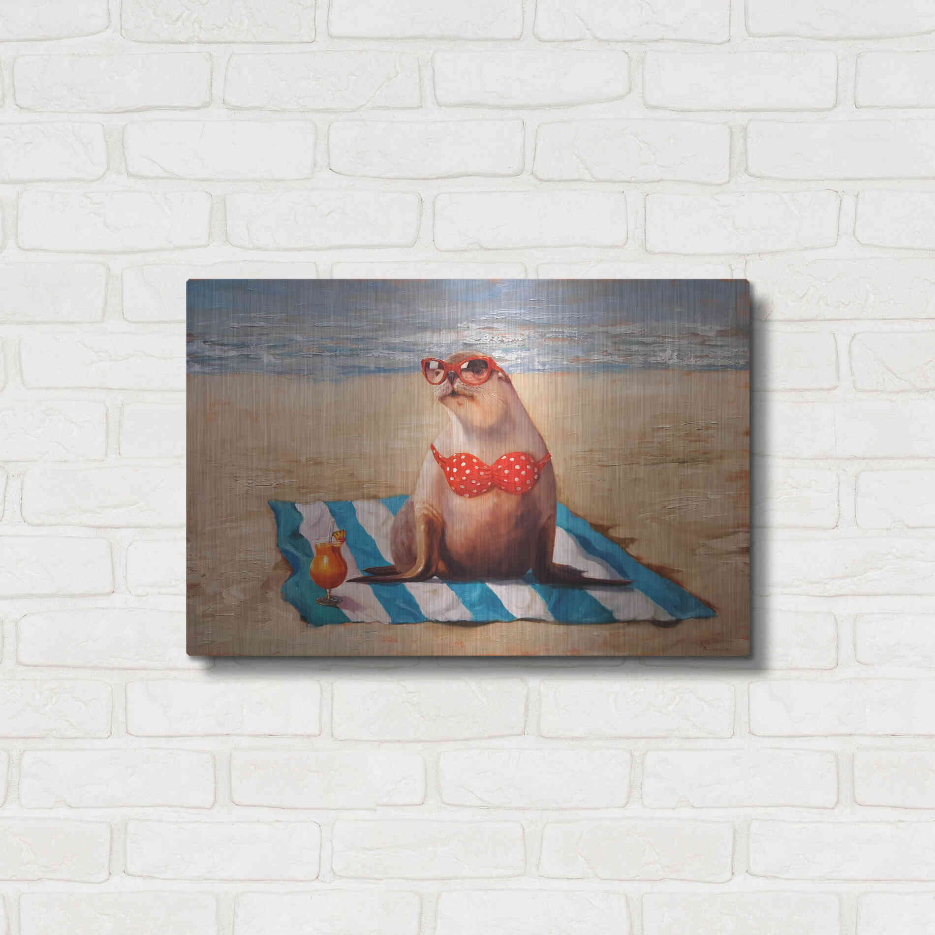 Luxe Metal Art 'Beached' by Lucia Heffernan, Metal Wall Art,24x16