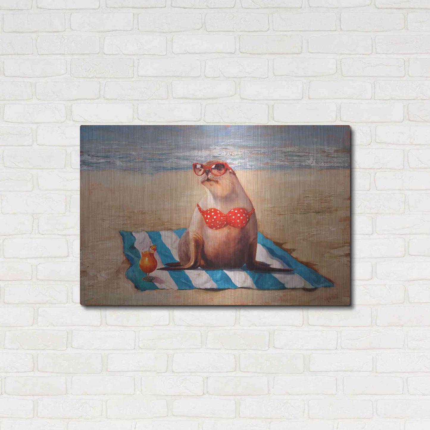 Luxe Metal Art 'Beached' by Lucia Heffernan, Metal Wall Art,36x24