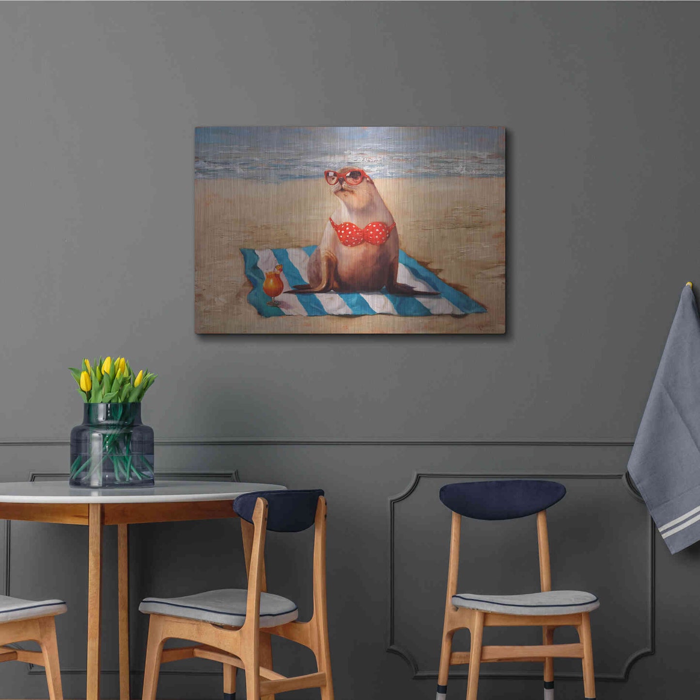 Luxe Metal Art 'Beached' by Lucia Heffernan, Metal Wall Art,36x24