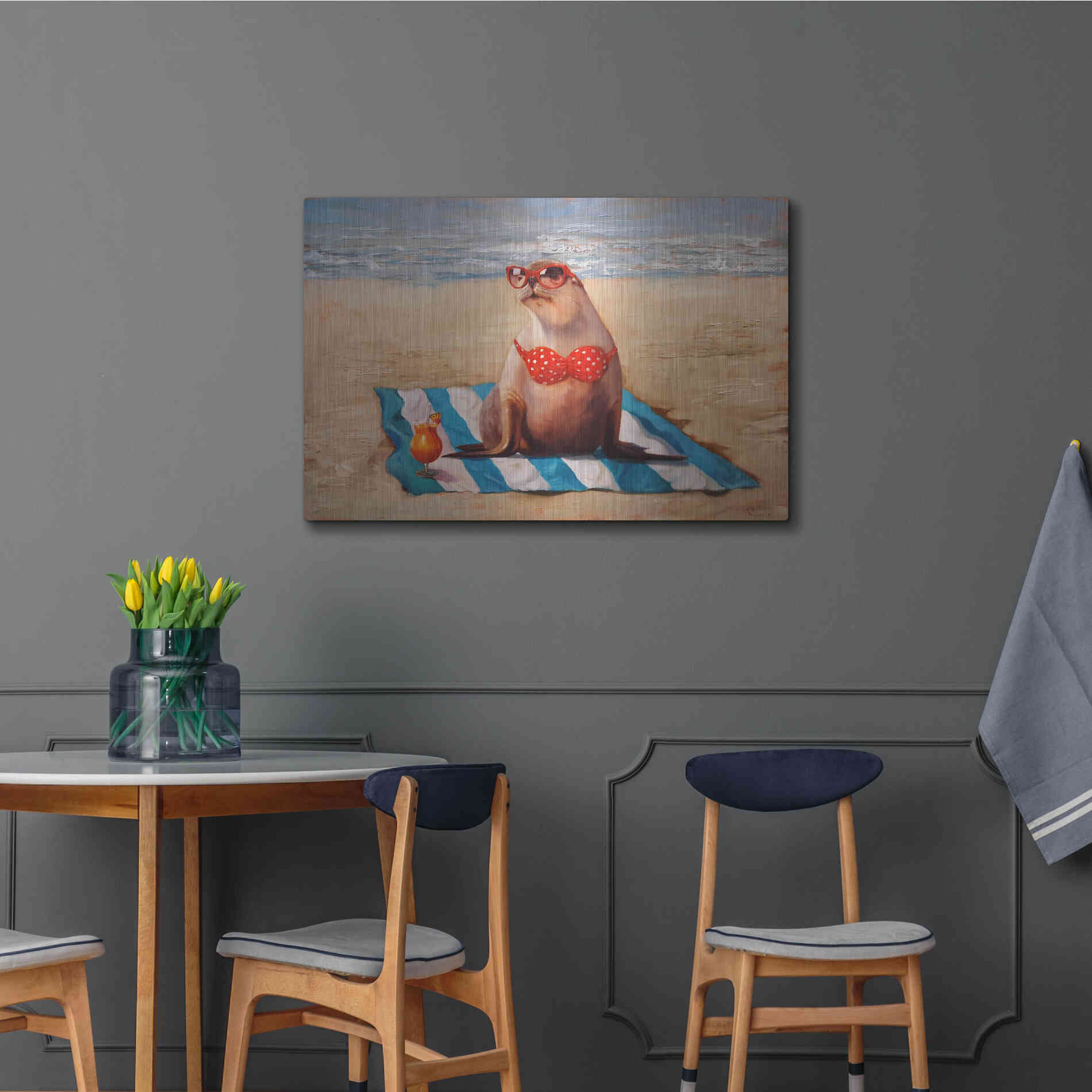 Luxe Metal Art 'Beached' by Lucia Heffernan, Metal Wall Art,36x24