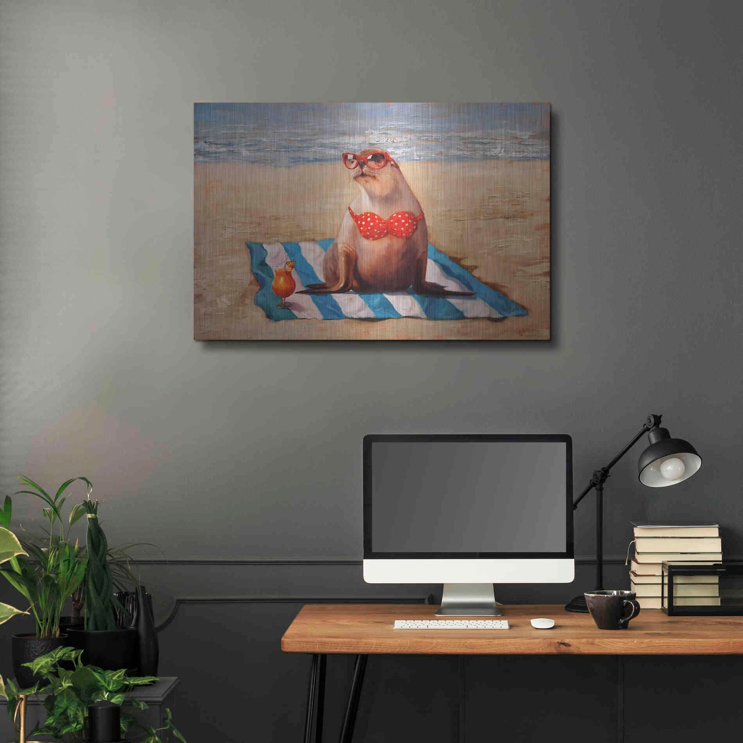 Luxe Metal Art 'Beached' by Lucia Heffernan, Metal Wall Art,36x24