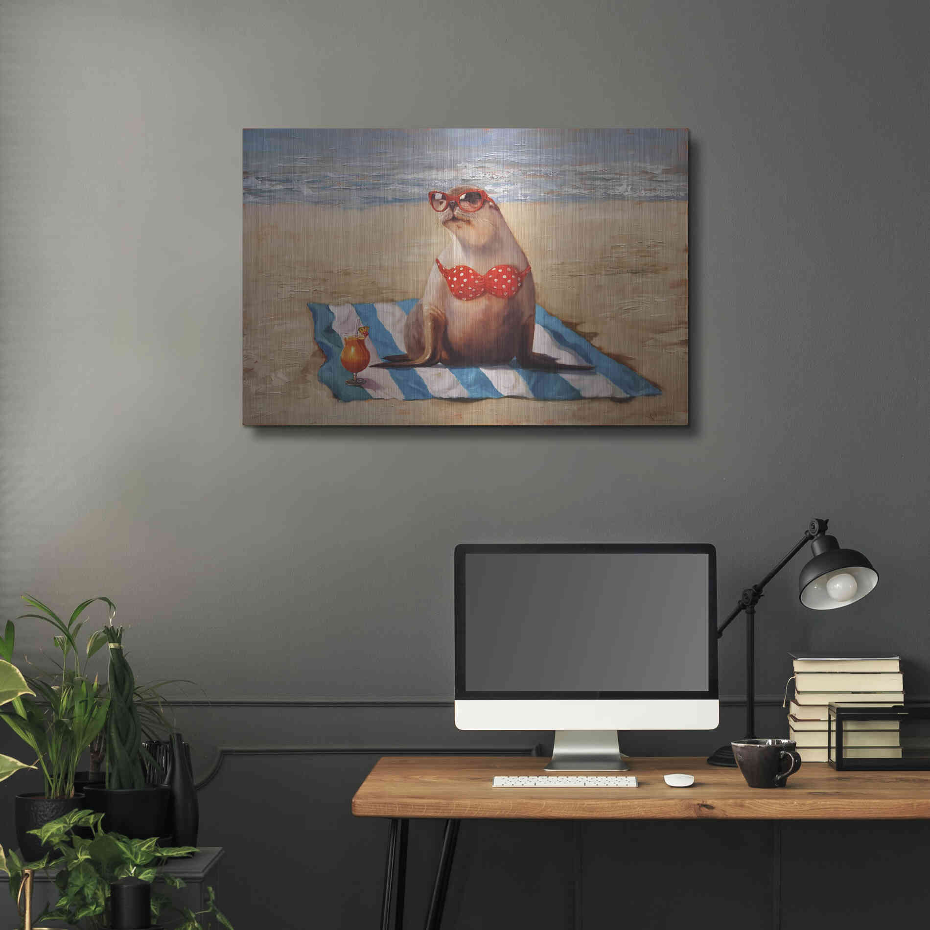 Luxe Metal Art 'Beached' by Lucia Heffernan, Metal Wall Art,36x24