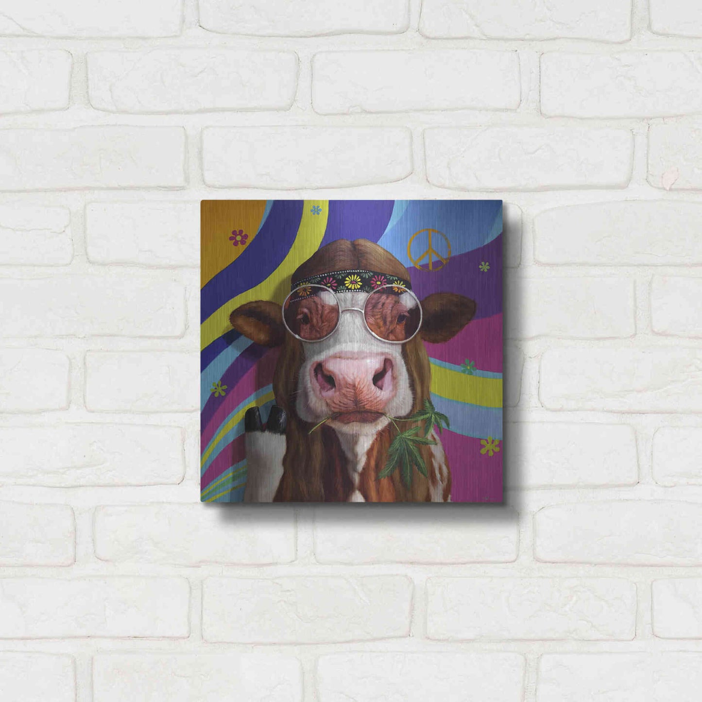 Luxe Metal Art 'Grass Fed' by Lucia Heffernan, Metal Wall Art,12x12