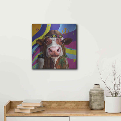 Luxe Metal Art 'Grass Fed' by Lucia Heffernan, Metal Wall Art,12x12