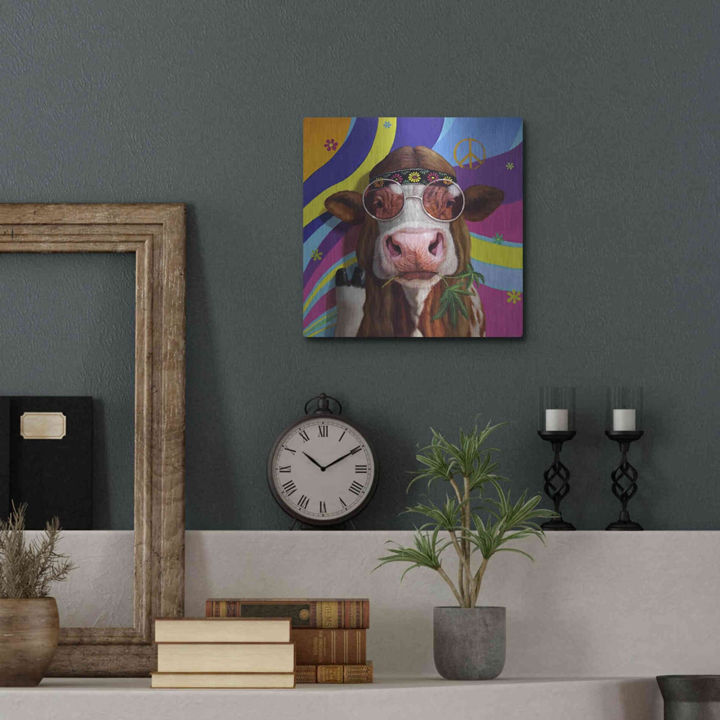 Luxe Metal Art 'Grass Fed' by Lucia Heffernan, Metal Wall Art,12x12