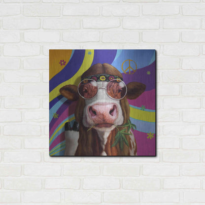 Luxe Metal Art 'Grass Fed' by Lucia Heffernan, Metal Wall Art,24x24