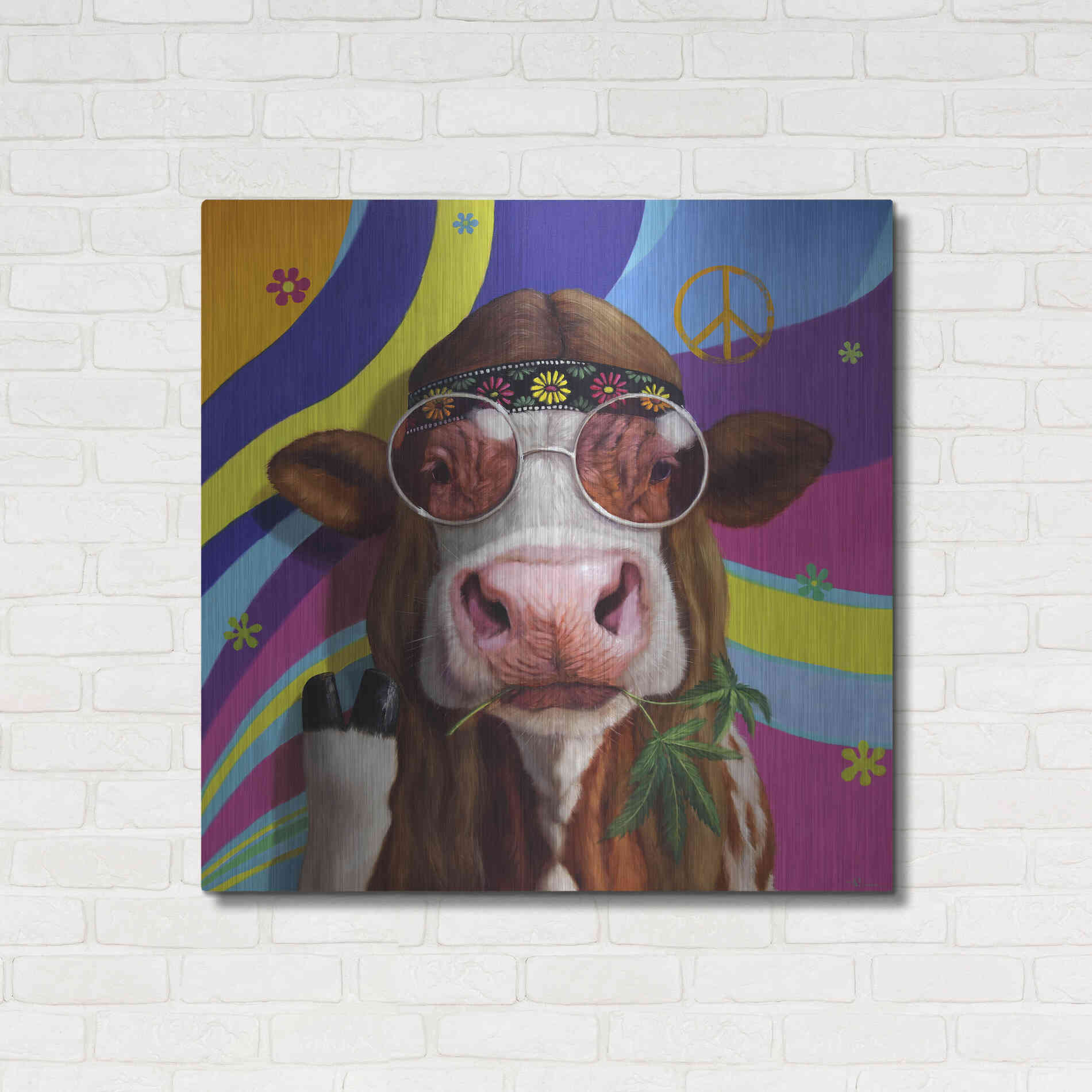 Luxe Metal Art 'Grass Fed' by Lucia Heffernan, Metal Wall Art,36x36