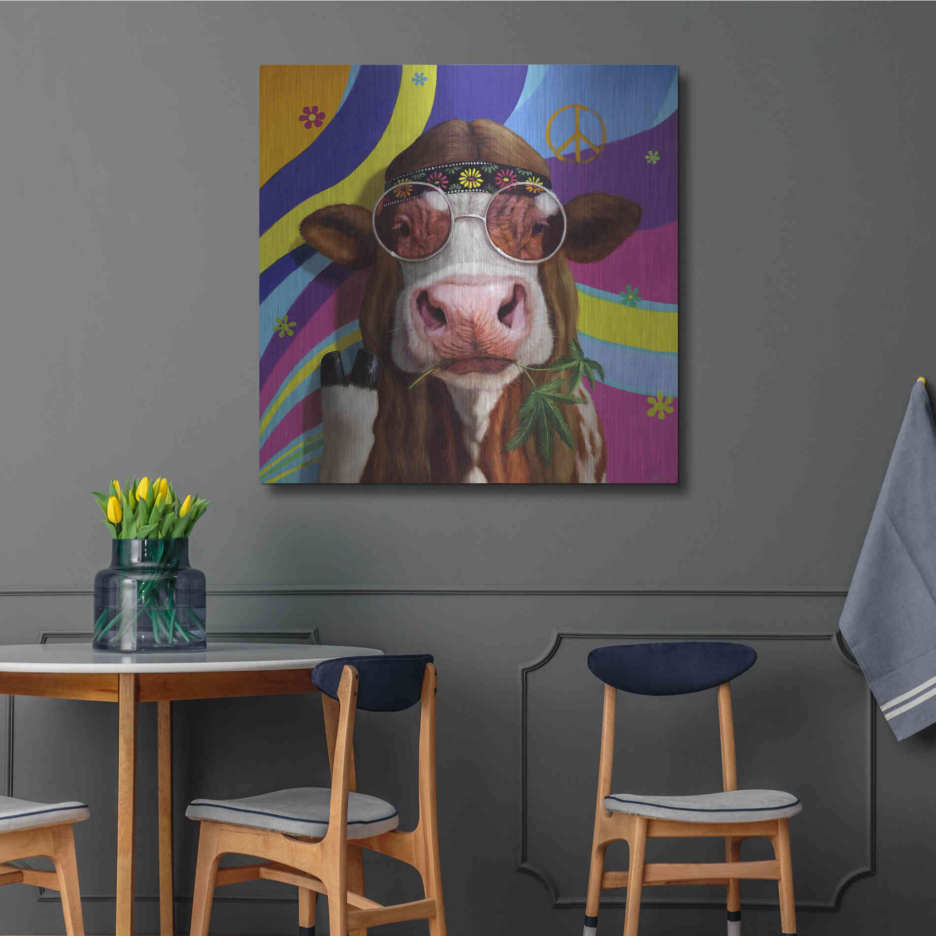 Luxe Metal Art 'Grass Fed' by Lucia Heffernan, Metal Wall Art,36x36