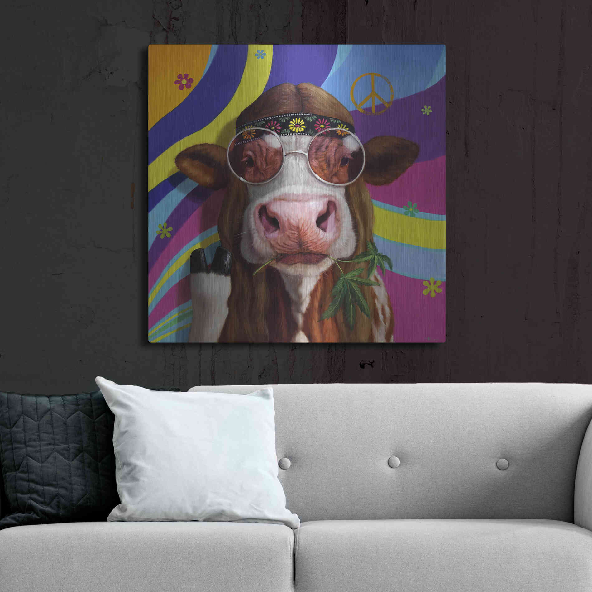 Luxe Metal Art 'Grass Fed' by Lucia Heffernan, Metal Wall Art,36x36