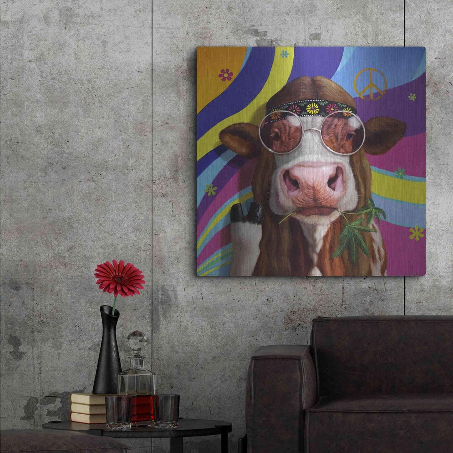 Luxe Metal Art 'Grass Fed' by Lucia Heffernan, Metal Wall Art,36x36