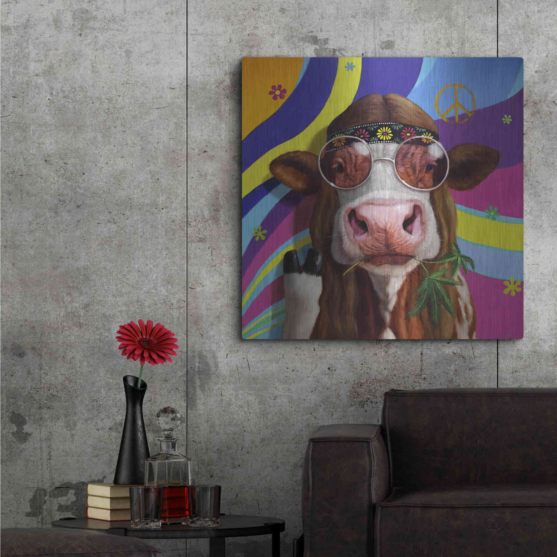 Luxe Metal Art 'Grass Fed' by Lucia Heffernan, Metal Wall Art,36x36