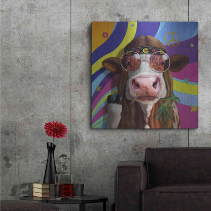 Luxe Metal Art 'Grass Fed' by Lucia Heffernan, Metal Wall Art,36x36